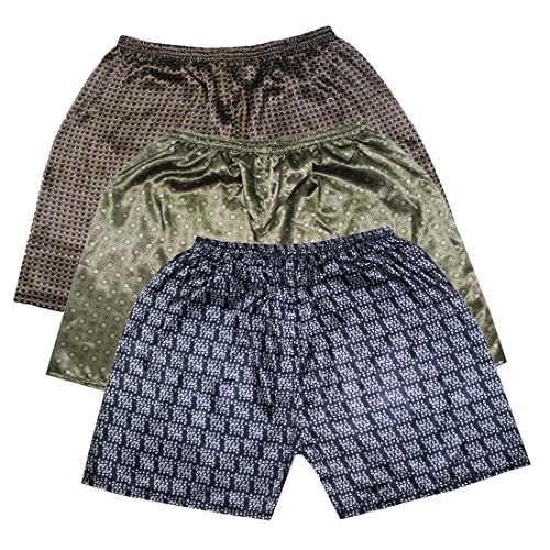 Buy (Pack of 3) Mens Sleepwear Silk Couture Boxer Shorts / Pajama
