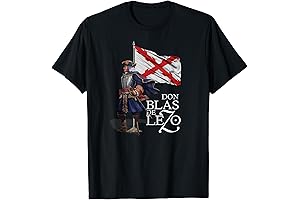 Show Your Spanish Heritage with Pride: Blas de Lezo, Burgundy Cross T-Shirt