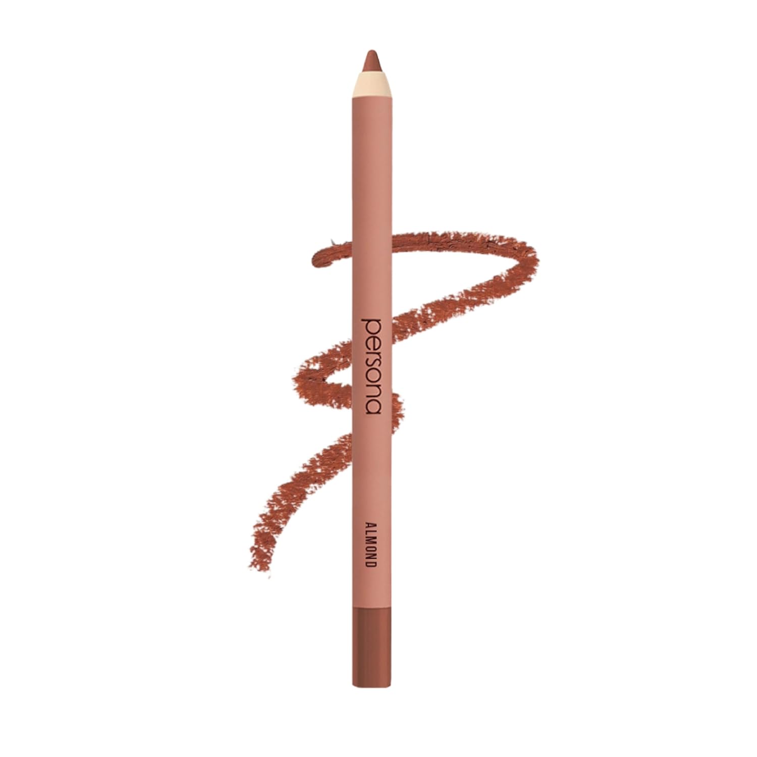 PERSONA Cosmetics Lip Liner | Creamy, Long-Wear Matte Pencil with Jojoba Oil | Hydrating & Easy to Apply | Shapes, Defines & Contours Lips | Vegan, Cruelty-Free, Paraben-Free | Made in USA, Almond
