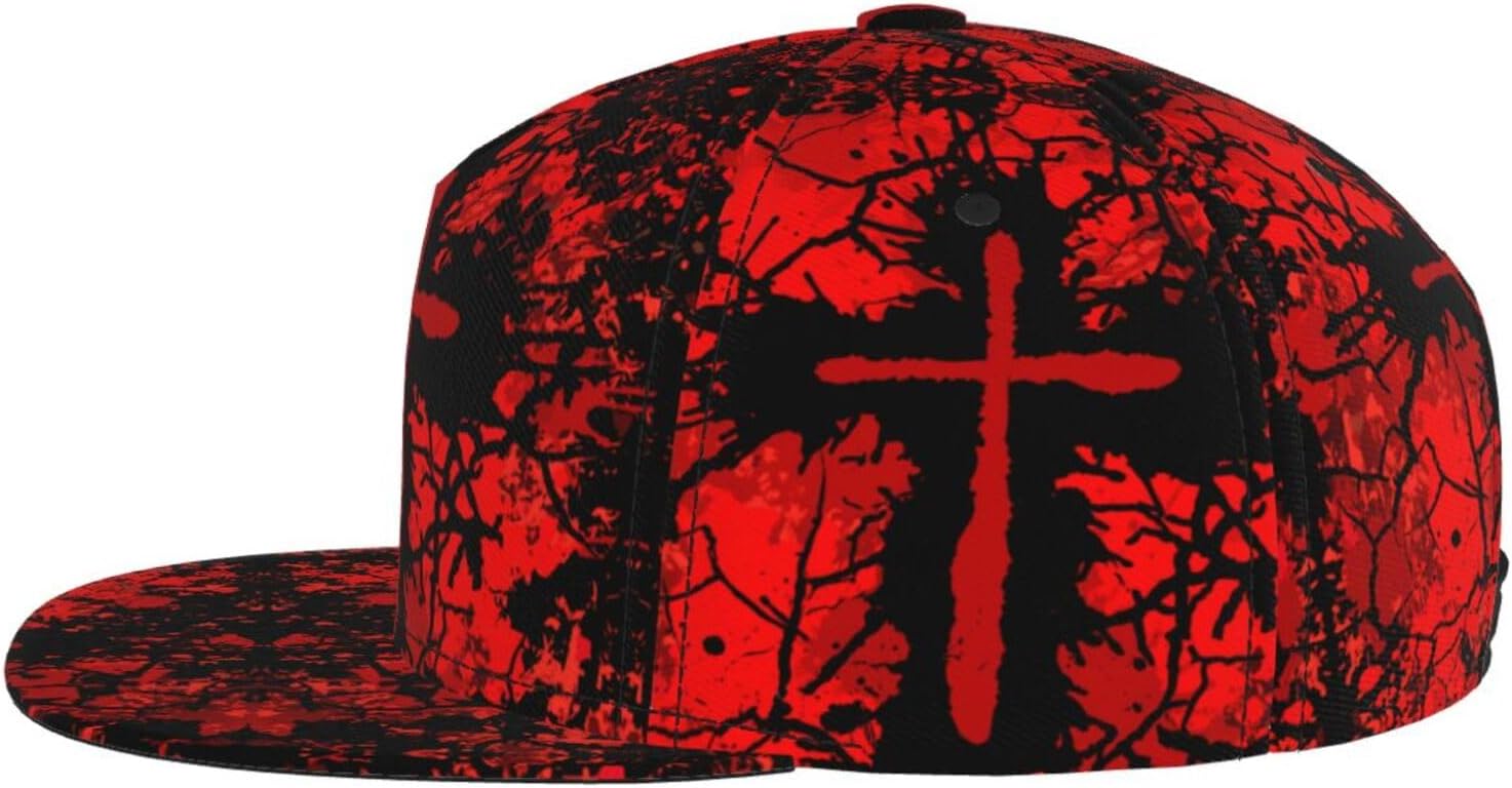 Jesus Cross Snapback Hat for Men Women,Unisex Hip Hop Baseball Cap Flat Bill Brim Hats