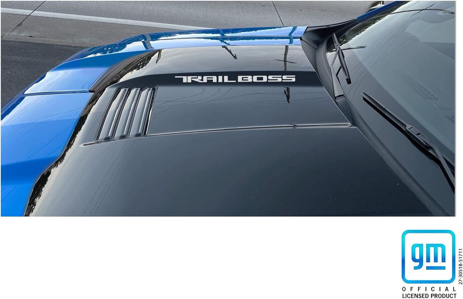 Chevy Silverado Silver Trail BOSS Hood Scoop Lettering Decals 2022-2026 Set of 2 GM Licensed