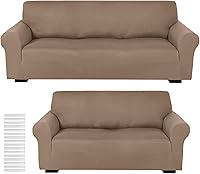 Vista 23 de Peryiter Juego de 2 Fundas para Sofá de Dos Plazas, Fundas Elásticas para Muebles de Sala de Estar, Funda para Sillón con Brazos, Ajuste Perfecto