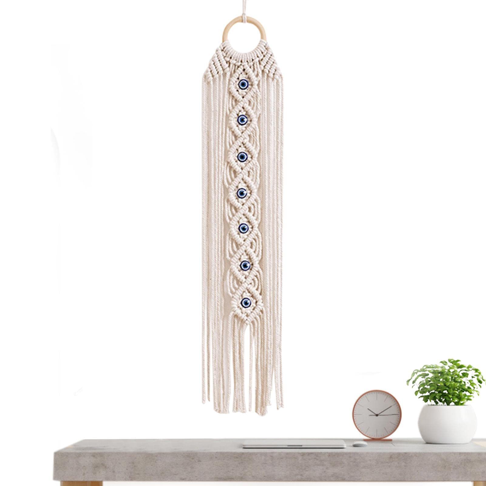 Neamou Single Attribute Boho Evil Eye Wall Hanging - Dream Catcher With Salt Crystal Stone Evil Eye Wall Dreamcatcher | Dream Catcher Macrame Wall Hanging Boho Tapestry, Large Boho Wall Hanging Decor