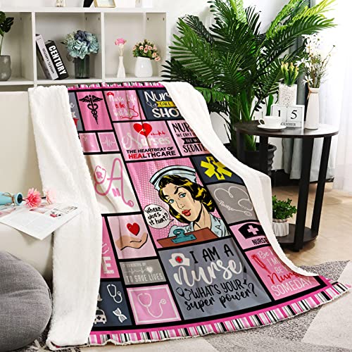 Nurse Gifts For Women, Nurse Week Gifts, Nurse Appreciation Gifts, Nurse Graduation Gift, Nurse Practitioner Gifts, Nurse Retirement Gifts, Soft Warm Nurse Throw Blanket For Couch Bed Office 60X80 #TOP2