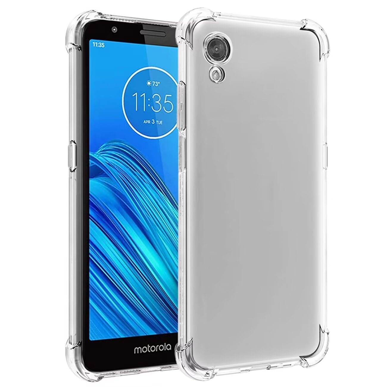 Yerebel Case for Moto E6, for MotorolaE6 XT2005DL Cute Case, Clear Flexible Bumper TPU Soft Rubber Silicone Cover Phone Case for Motorola Moto E6