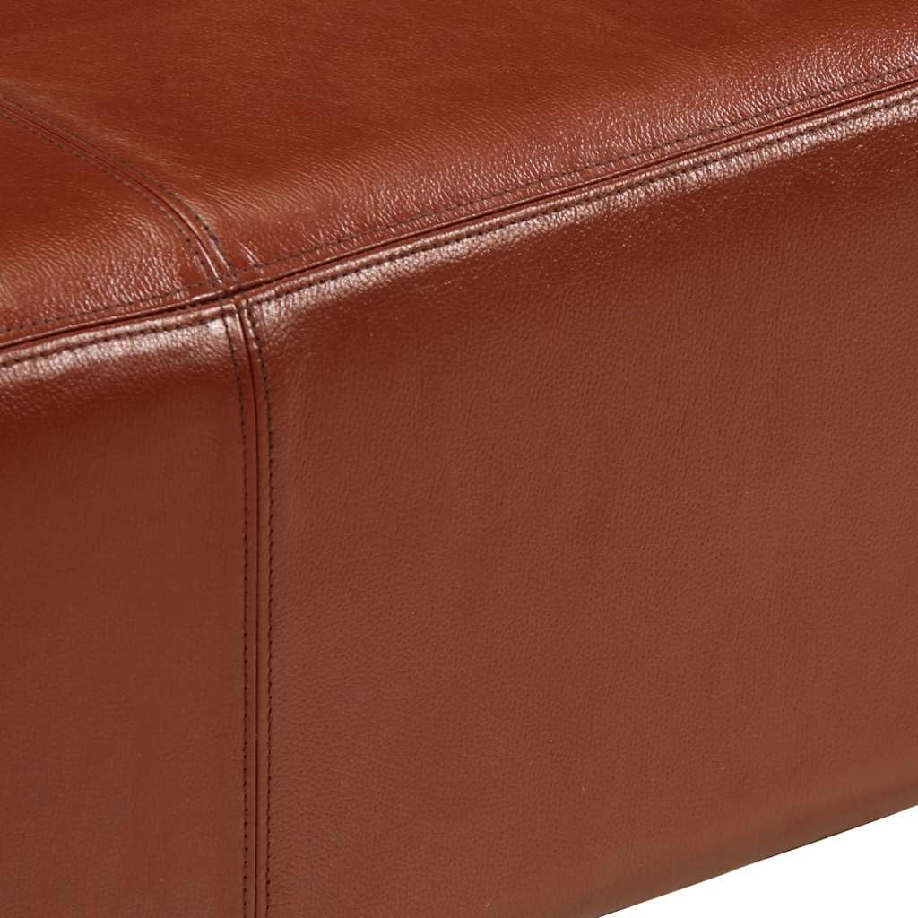 vidaXL Sitzbank Turnbock Braun 110 cm Echtleder und Massivholz Mango