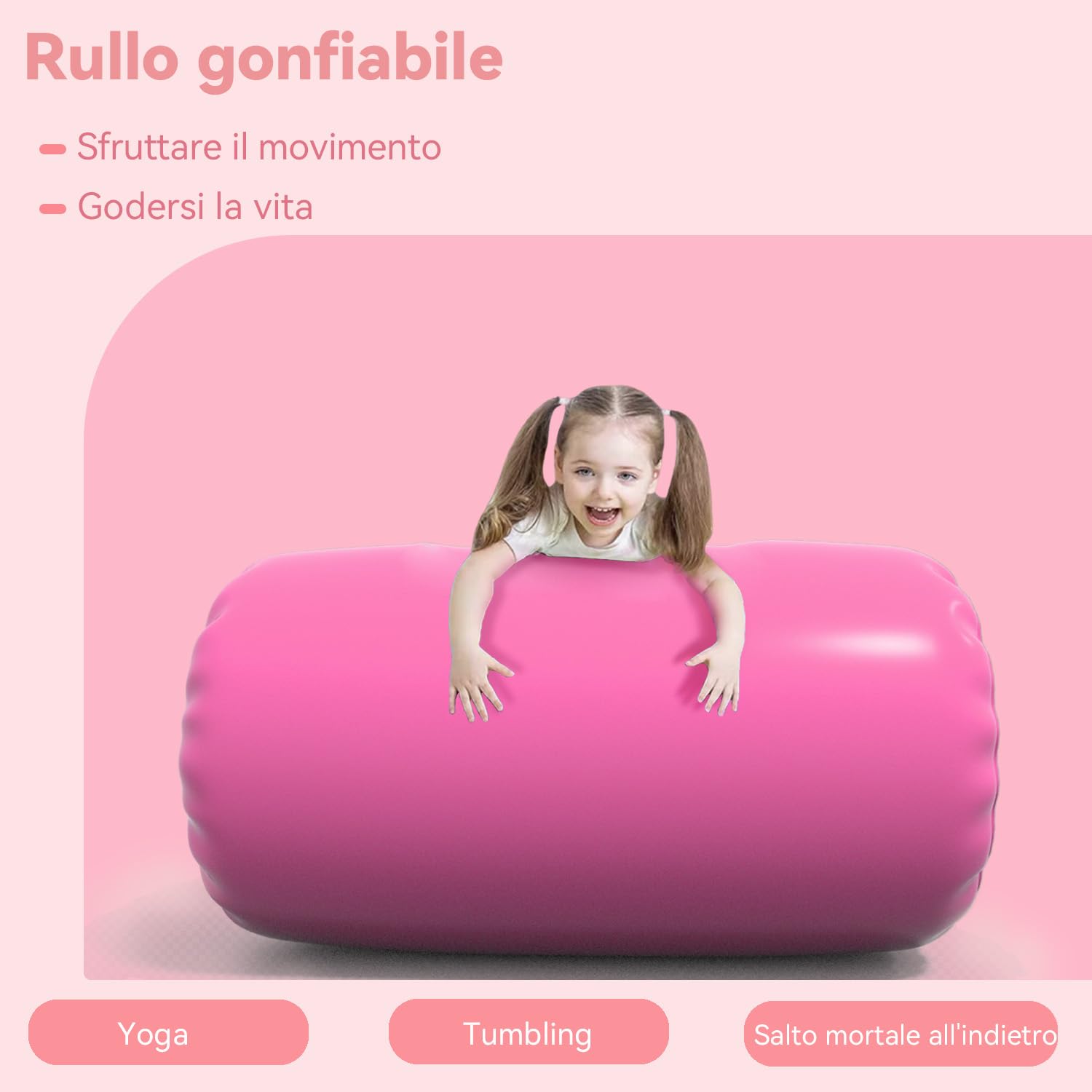 Air Tracking Mat - Tappetino da ginnastica, altezza 10-20 cm, gonfiabile, misura 2/3/4/5/6/7/8 m, con pompa ad aria elettrica