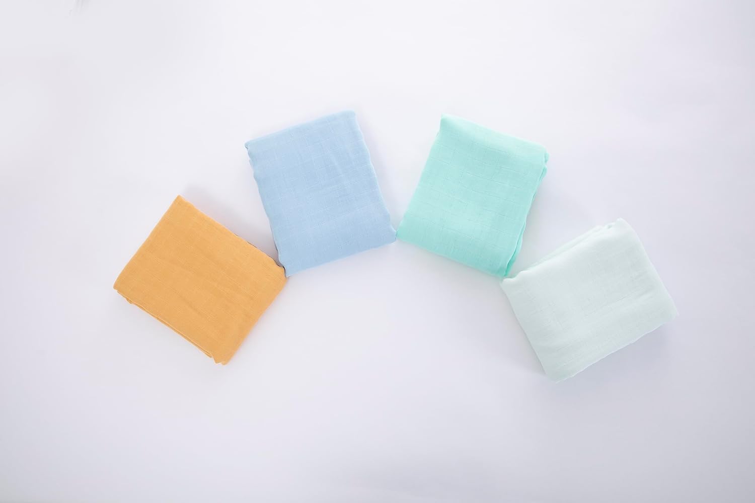 Muslin Swaddle Blankets for Baby Boys and Girls, 4-Pack Breathable and Skin-Friendly Receiving Blanket Wrap, Baby Essentials, Registry & Gift, 47 x 47 inches (Solid Serenity Sky)