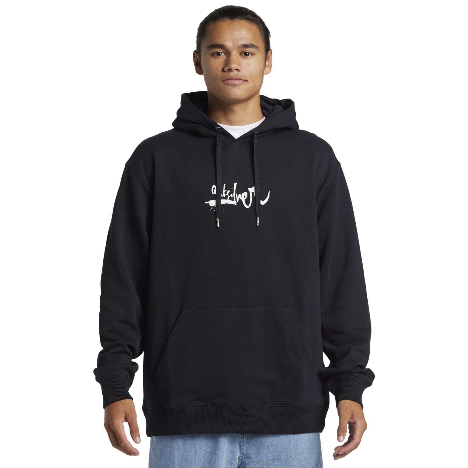 Quiksilver (S, Black) Mens Dna Impaired Logo Pullover Sweatshirt Hoodie Jumper Sweatshirt