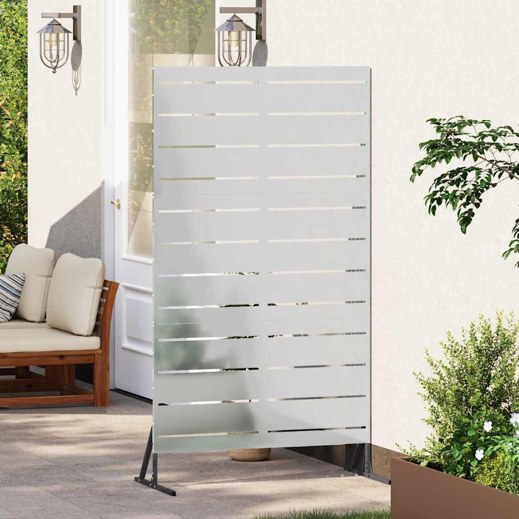 Ochrona przed wzrokiem, szara, stalowa, 100 x 50 x 180 cm, ochrona ogrodu, element ogrodzenia z lamelami, na taras, balkon, do ogrodu, ochrona przed wiatrem i ochrona przed wiatrem
