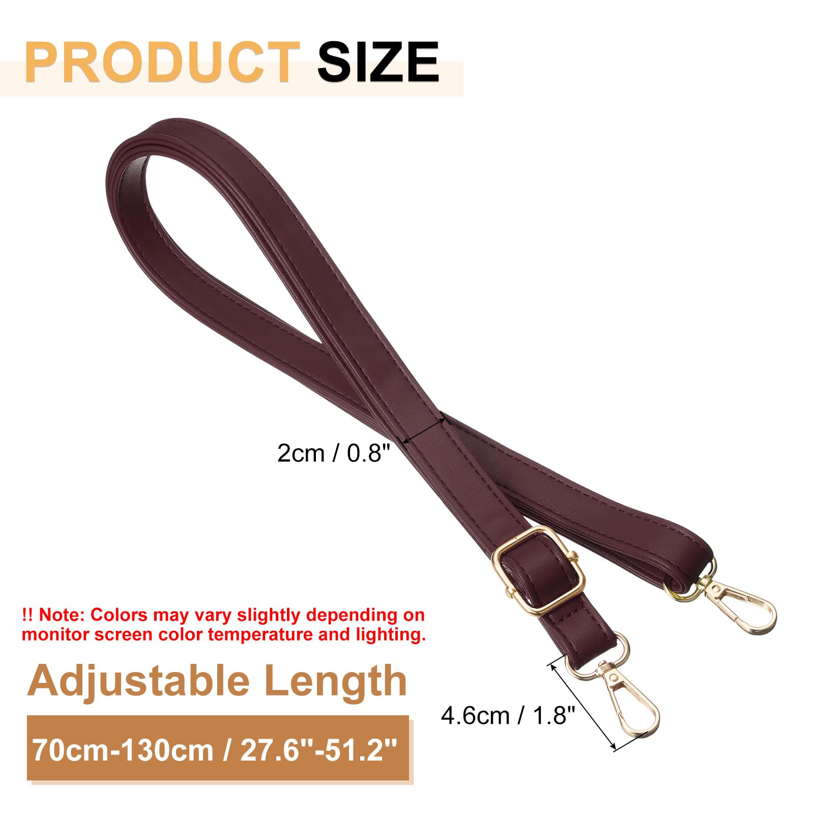 Sourcing Map Sangle Réglable En Cuir – Sangle De Rechange En