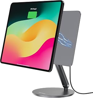 Kolasels Magnetic Tablet Holder, iPad Magnetic Mount with Adjustable Arm, Magnet Tablet Mount for Fridges/Metal Surface/Whiteboard/Gym Equipment/Iron Rack, Compatible 4.7-12.9\