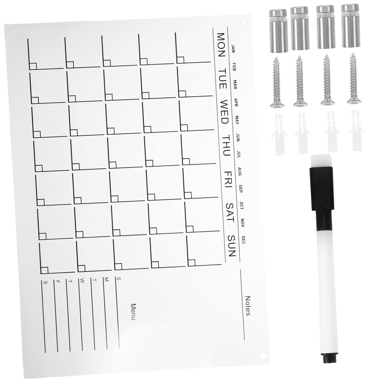 Abwischbare Acryl Nachrichtentafel mit Whiteboard Funktion Transparenter Wochenplaner für Wand und Schreibtisch Inklusive Whiteboard Stift und Pinnnadeln Zufällige Zufällige Farbe