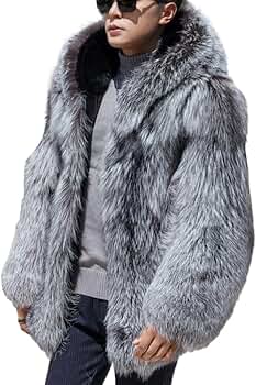 Amazon.com: XYGJZ Men's Luxury Faux Fur Coat Open Front Warm