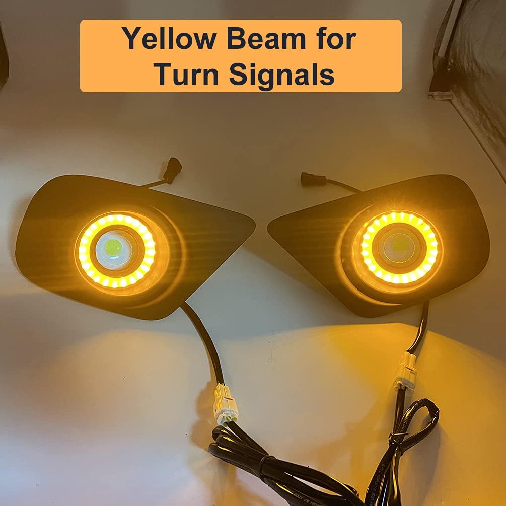 Front Bumper Fog Lamp Compatible With 2011-2019 Dodge Journey DRL LED Daytime Running Light With Sequential Switchback Amber Turn Signal light Blue Night Headlight