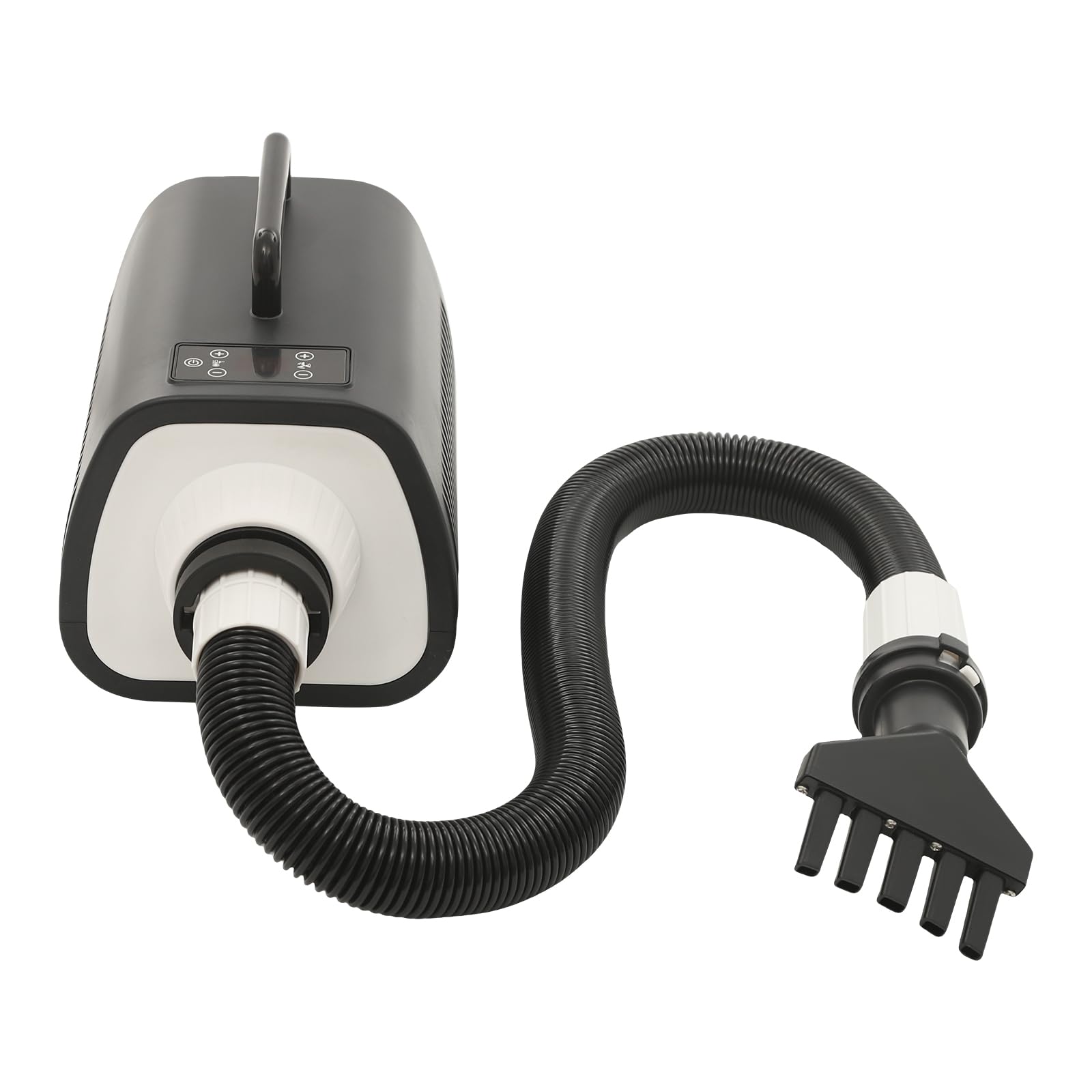Asciugacapelli professionale per animali domestici, 2100 W, con 9 livelli e 3 ugelli, temperatura 25-60 °C, protezione contro il surriscaldamento, asciugacapelli per cani e gatti (nero)