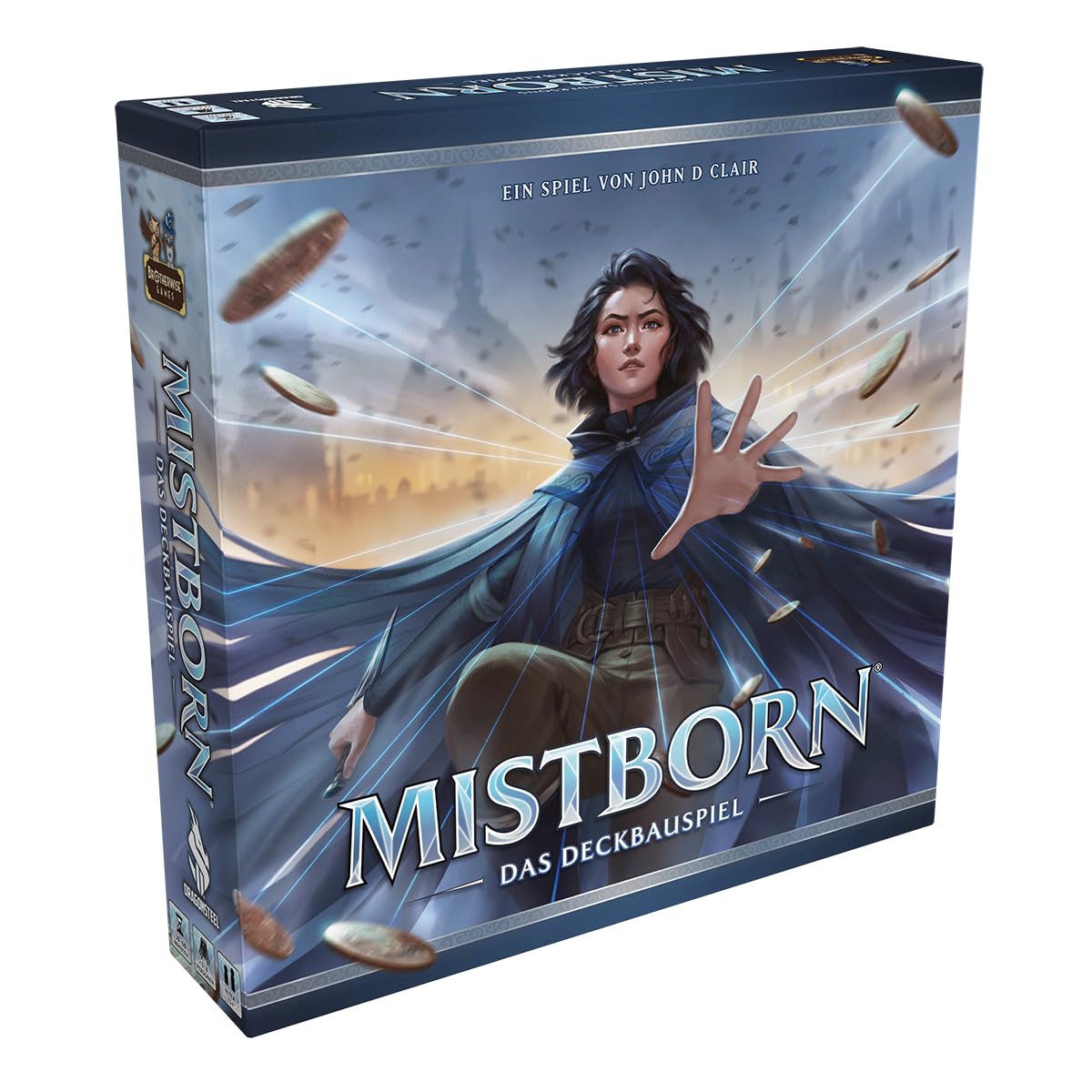 Brotherwise Games, Mistborn: Gra w gry w talii, wersja DE, strategiczna gra koneserów dla 1-4 graczy w wieku od 13 lat, wciągająca gra z 30-60 minutami gry na grę