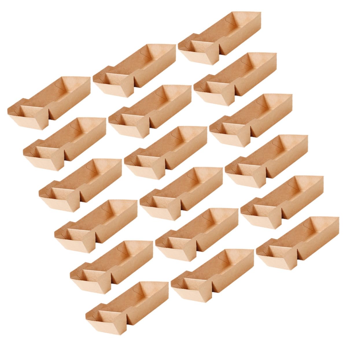 Healeved 100 Stück Snackboxen aus Papier Doppelte Fächer Snackbehälter 520 Ml Lebensmittelecht Faltbar für Frittierte Snacks und Süßigkeiten bei Partys