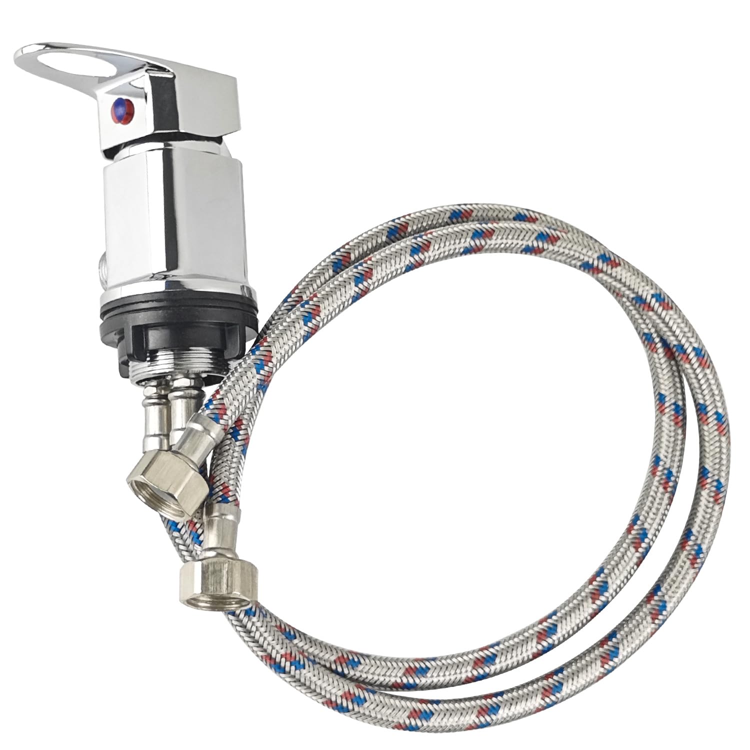 Poignée Unique Robinet Douche pour Lit de Shampoing, Mitigeur Douche en Alliage de Cuivre de 1/2 Pouces, Mitigeur Chaud-Froid Robinet de Douche pour EVier, Bol De Shampoing, Camping-Car (Argent)