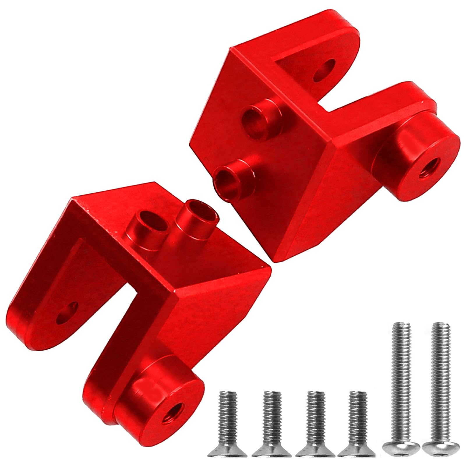 2Pcs Vgoohobby Aluminum Alloy Lower Tie Rod Mount Fixed Pull Rod Bracket Base Compatible with 1/8 Losi LMT 4WD Solid Axle RC Monster Car (Red)