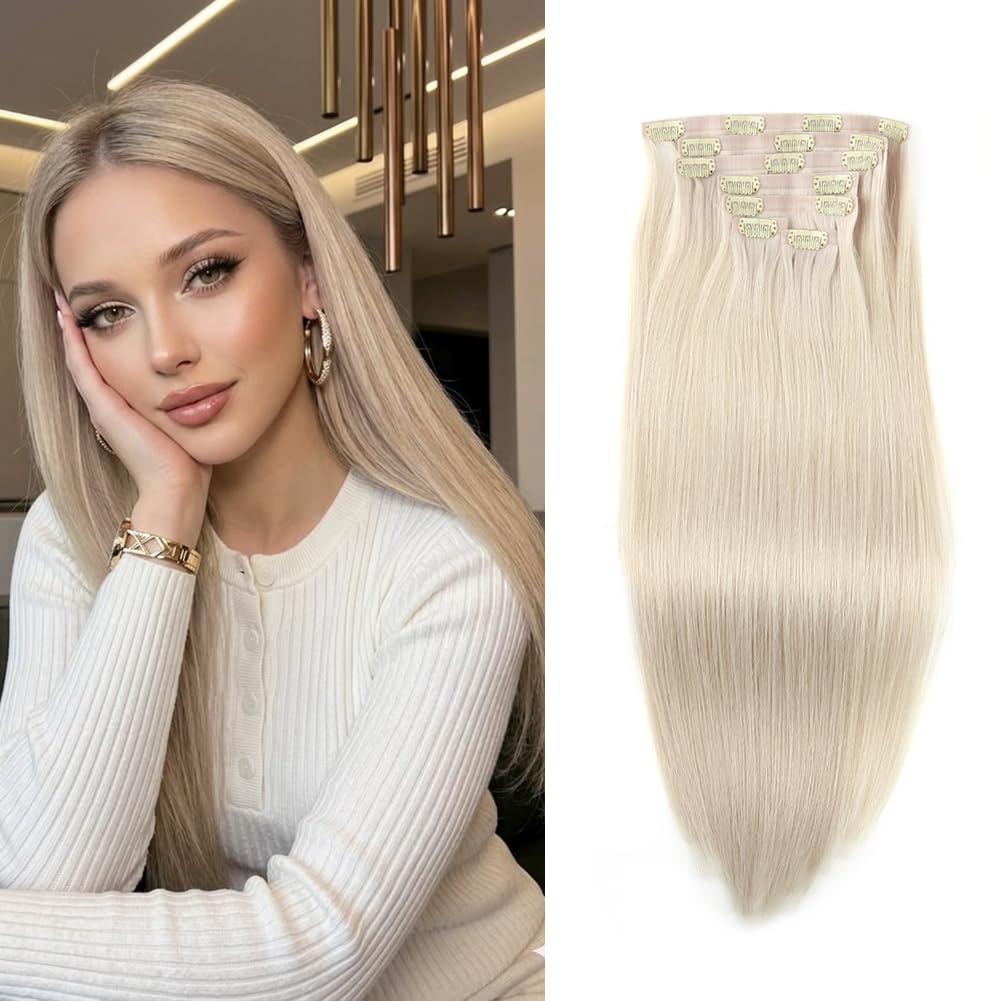 Seamless Clip In Hair for Women Invisible PU Skin Weft 160g 16"