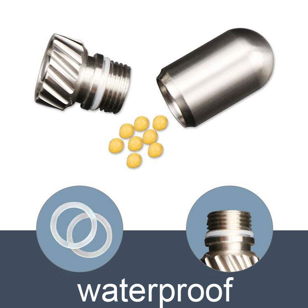 Y-only Mini Pillendose Schlüsselanhänger Titan Anhänger, Wasserdicht antibabypille Box, Outdoor Tablettendose Notfall-Kapsel für Wandern Camping Klettern,3pack