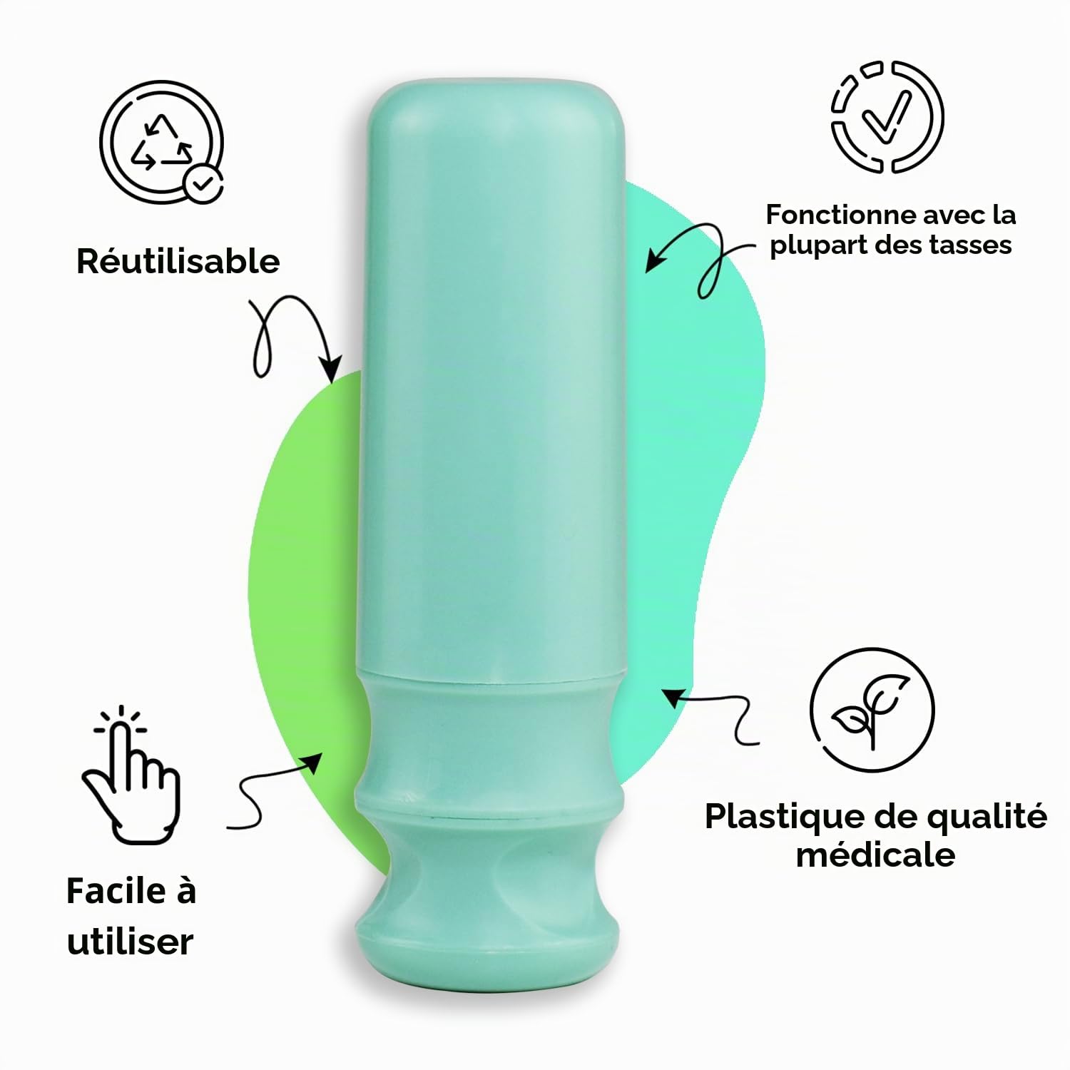 SHORDY Outil applicateur 2.0 avec lubrifiant, facile et réutilisable, kit compact pour coupes menstruelles, doux et facile à utiliser