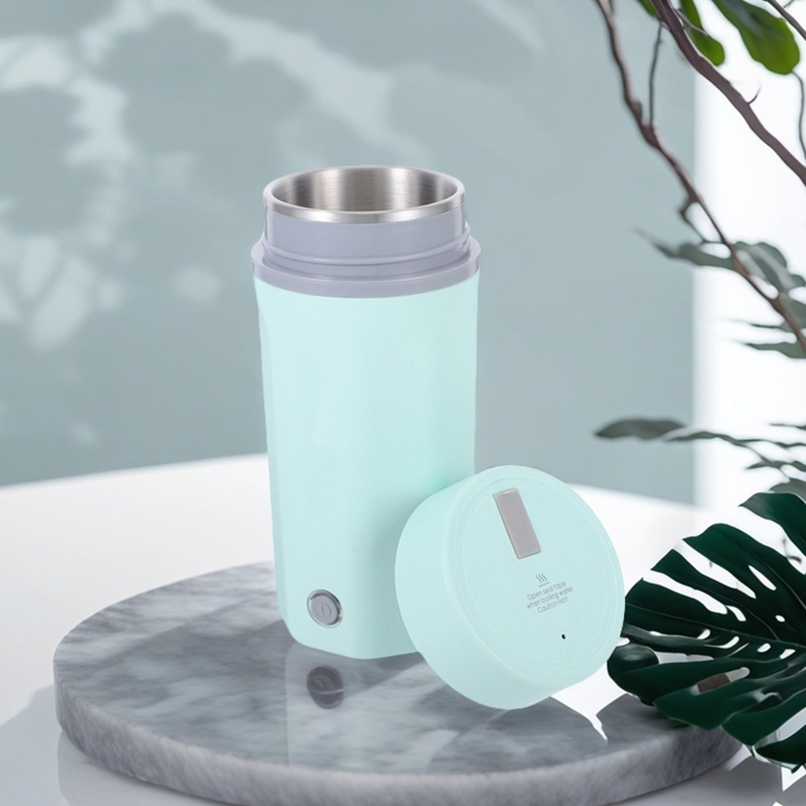 Sosoport Mini Hervidor Eléctrico Portátil de Acero Inoxidable para Viaje Capacidad de 500ml, Apagado Automático y Funcionamiento Silencioso Adecuado para Espacios Pequeños
