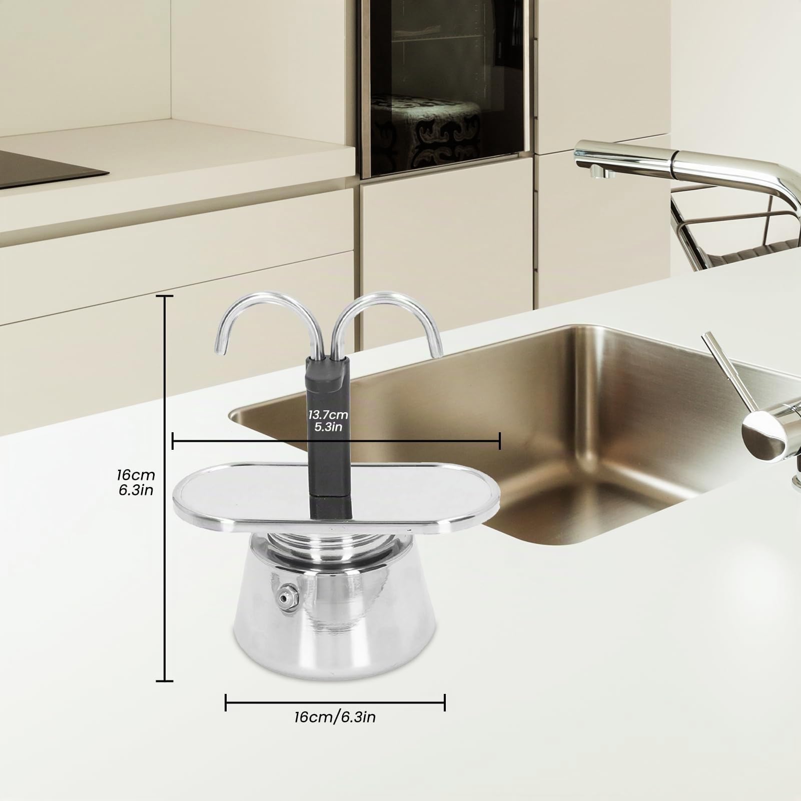 Topyond Moka Pot Cafetière En Acier Inoxydable De 100 Ml Avec Passoire épaisse à Double Tuyau Et Poignée Antidérapante Anti-brûlure Moka Express Cafetière Italienne Et Mini Cafetière