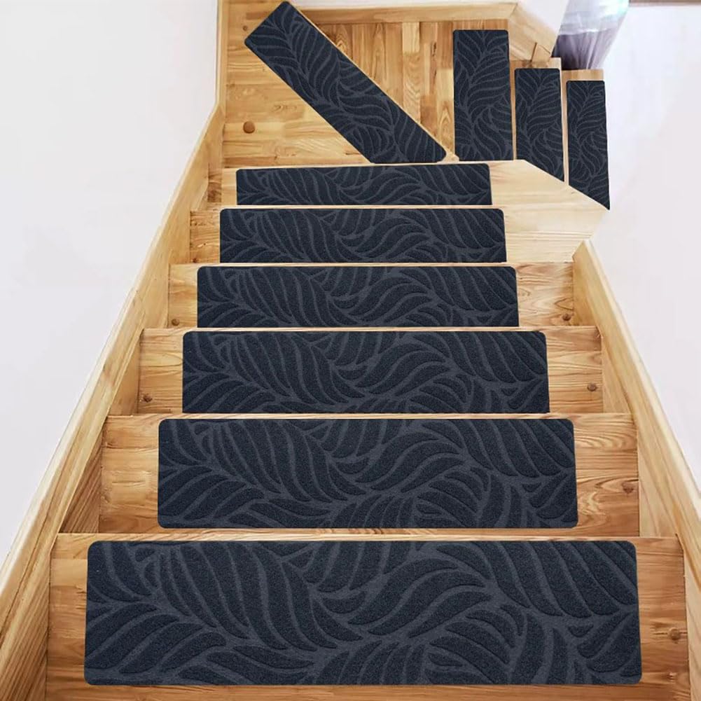 Alfombras para escalones antideslizantes: evita caídas de perros y ancianos en escaleras, gris