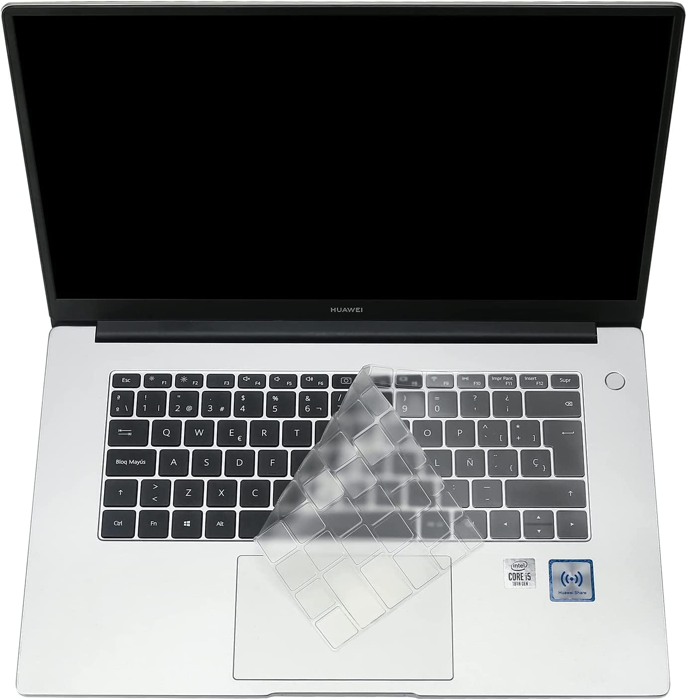 【Diseño UE/Reino Unido】 Protector de teclado compatible con Huawei Matebook X Pro/Matebook 14 (2024)/Matebook D14 (2023~2024)/Matebook 13s 14s 16s, funda protectora ultrafina para teclado transparente