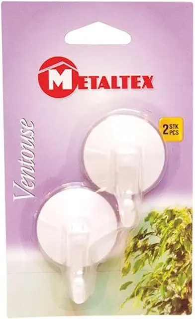 Crochet Ventouse à Levier Plastique Multicolore 2 Pièces Metaltex