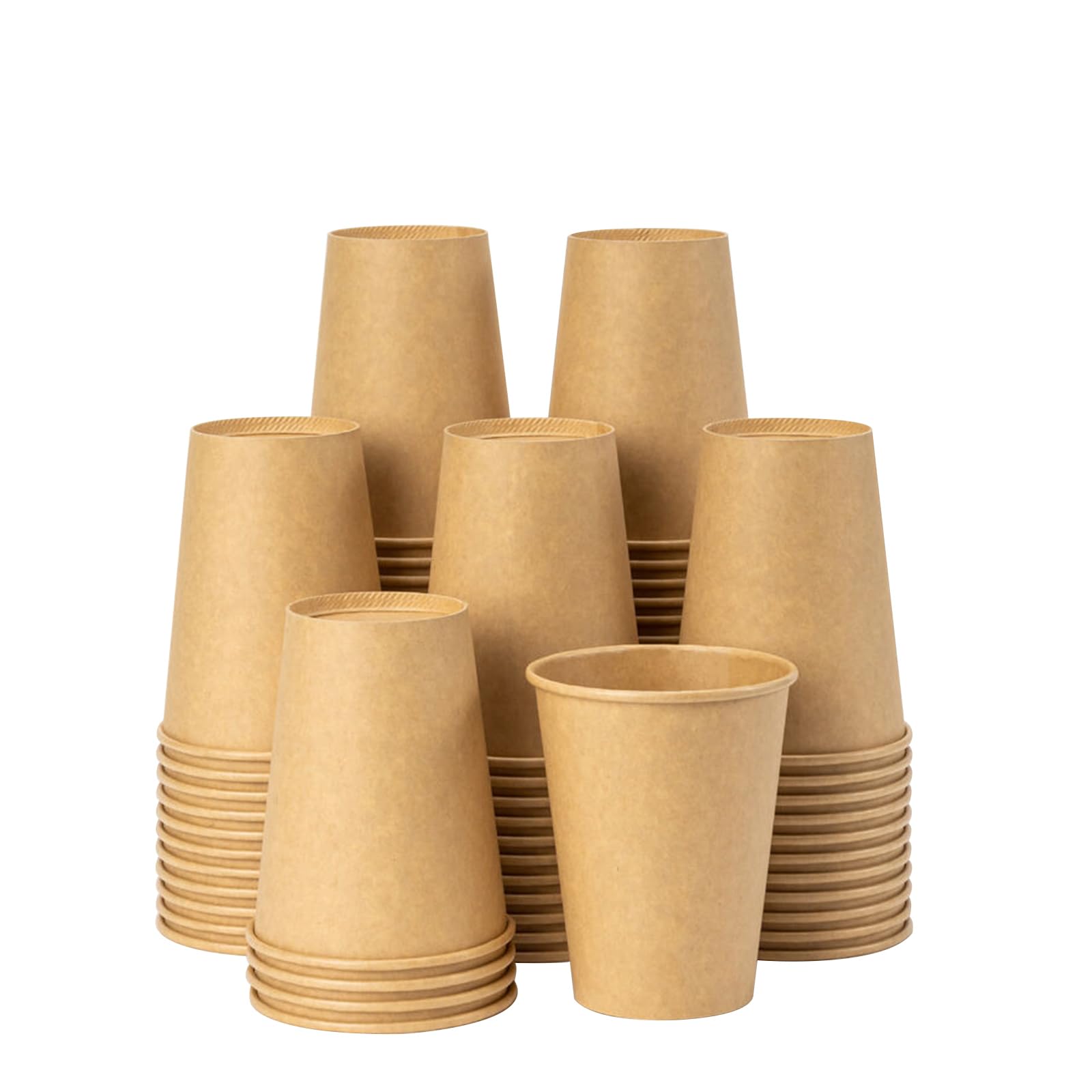 RACETOP 300 Pack 12 oz Coffee Cups, Disposable Coffee Cups, Kraft Paper Cups, Hot Cups Unbleached for Home, Stores, Cafes, Office