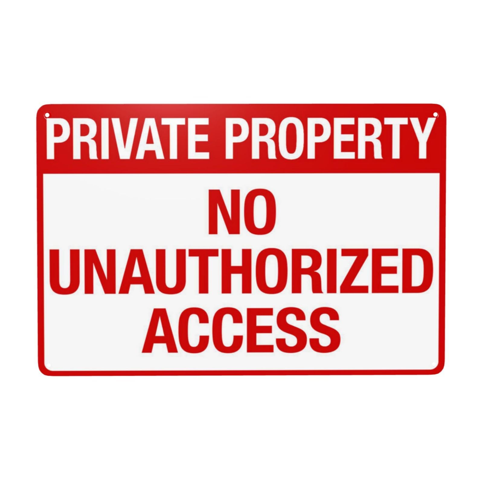 Private Property No Trespassing, Private Dock No Landing Sign 12x8 Inch