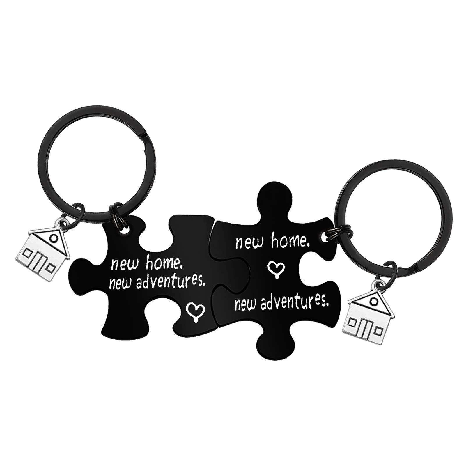 Huwujiu Unisex Black1 For New Home Keyring Gifts New Home New Adventures Keyring Set Housewarming Gift For New Homeowner First Home Keyring Gifts New House Gifts For Friends Family New Home Owners