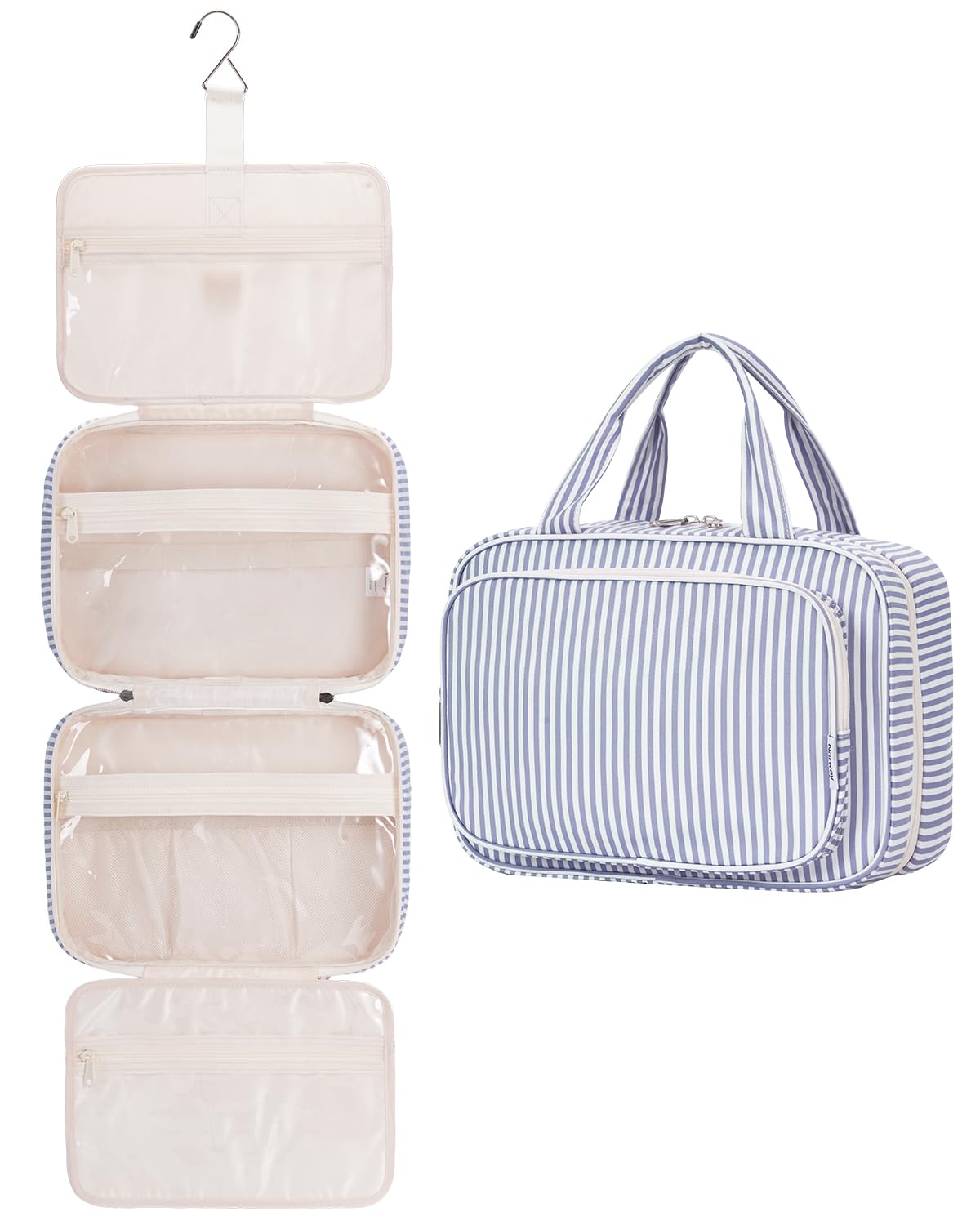 Narwey Bolsa de Aseo Bolsa de Maquillaje de Viaje Organizador de Cosmético Neceser Maquillaje para Mujeres y Niñas (Negro(Mediano)) — view 34