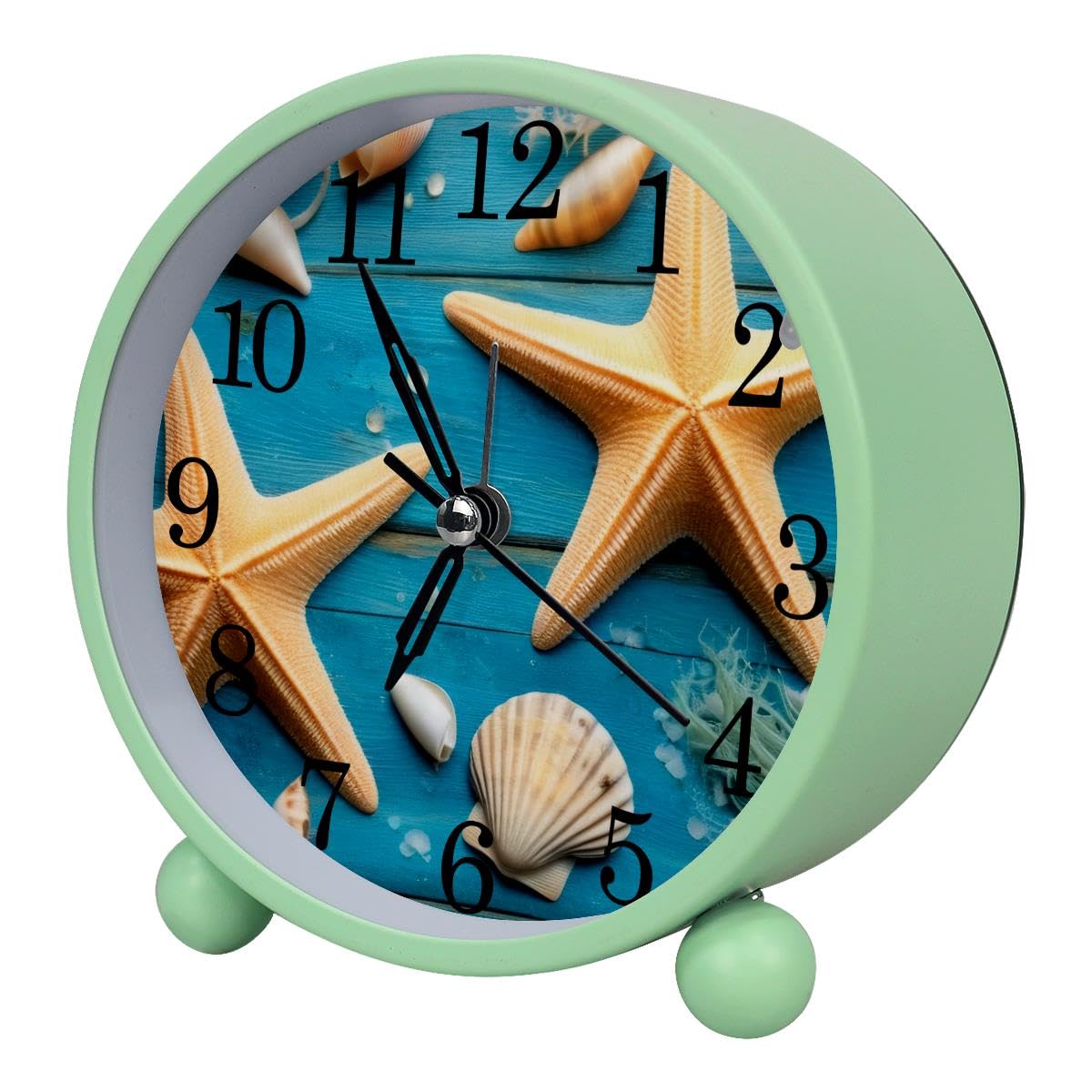 Luoweisi Alarm Clock Starfishes, Silent Non-Ticking with Night Light