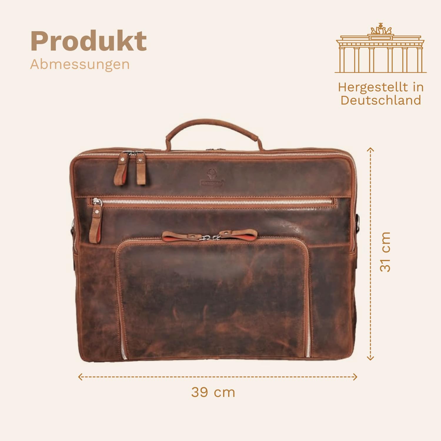 DONBOLSO Laptoptasche San Francisco I Leder Umhängetasche für Laptop I Aktentasche für Notebook in zwei Größen I Tasche für Damen und Herren