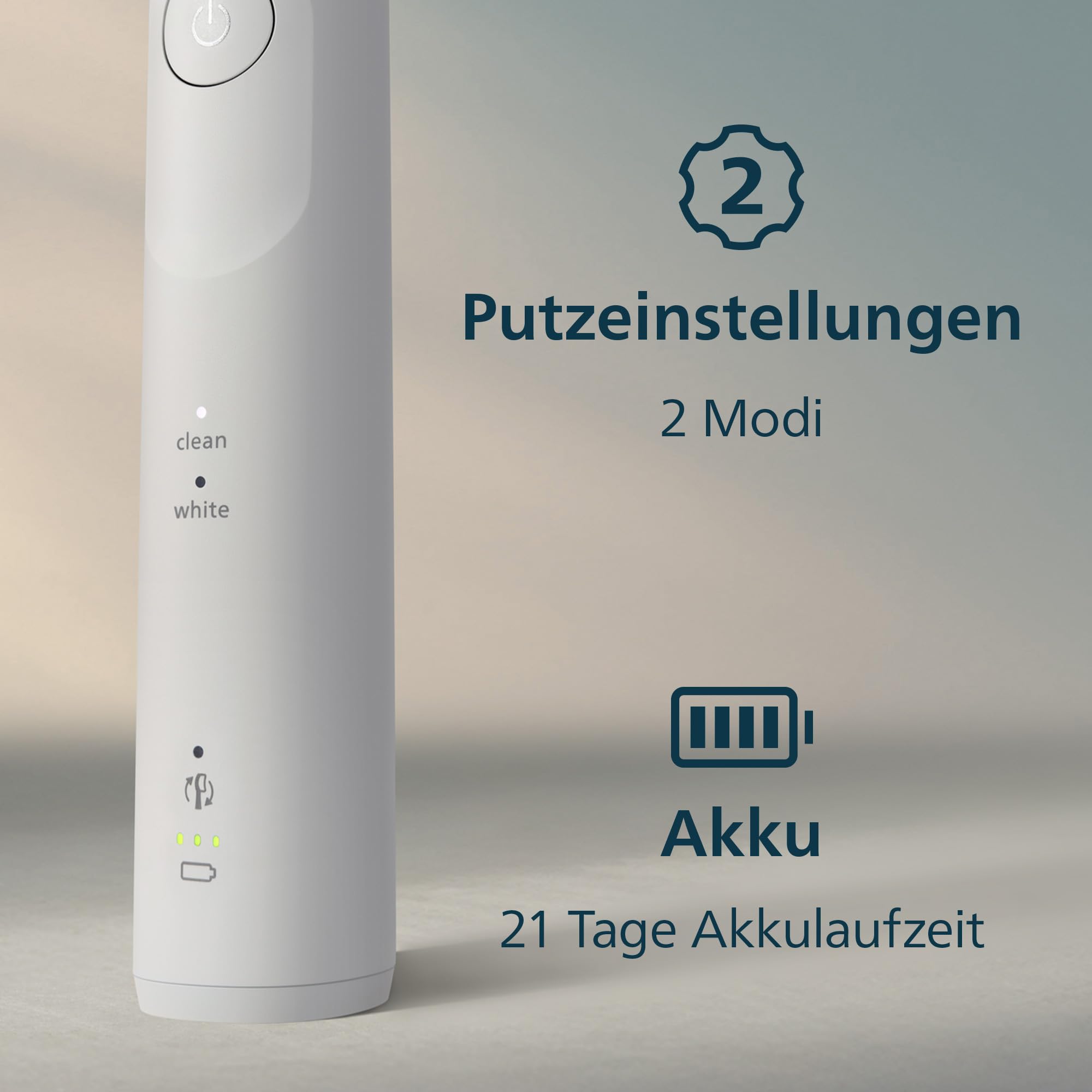 Philips Sonicare 5500 elektrische Zahnbürste, Schallzahnbürste mit 1 Intensitätsstufe, Andruckkontrolle, EasyStart, SmarTimer und BrushPacer, Weiß, Modell HX7110/01 [Neue Technologie]