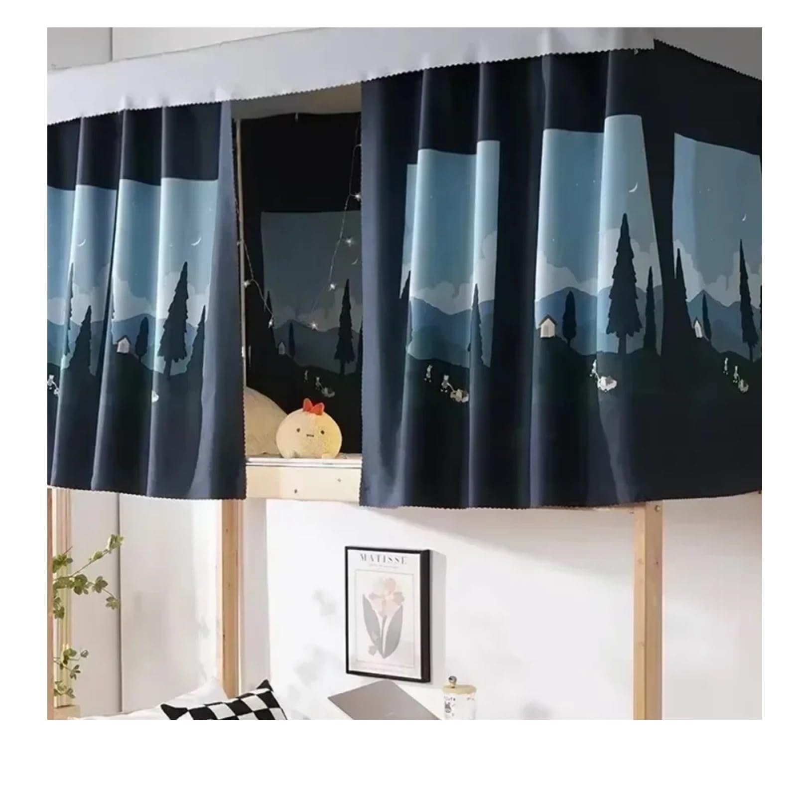 Cortina de cama litera para crear intimidad en el dormitorio común
