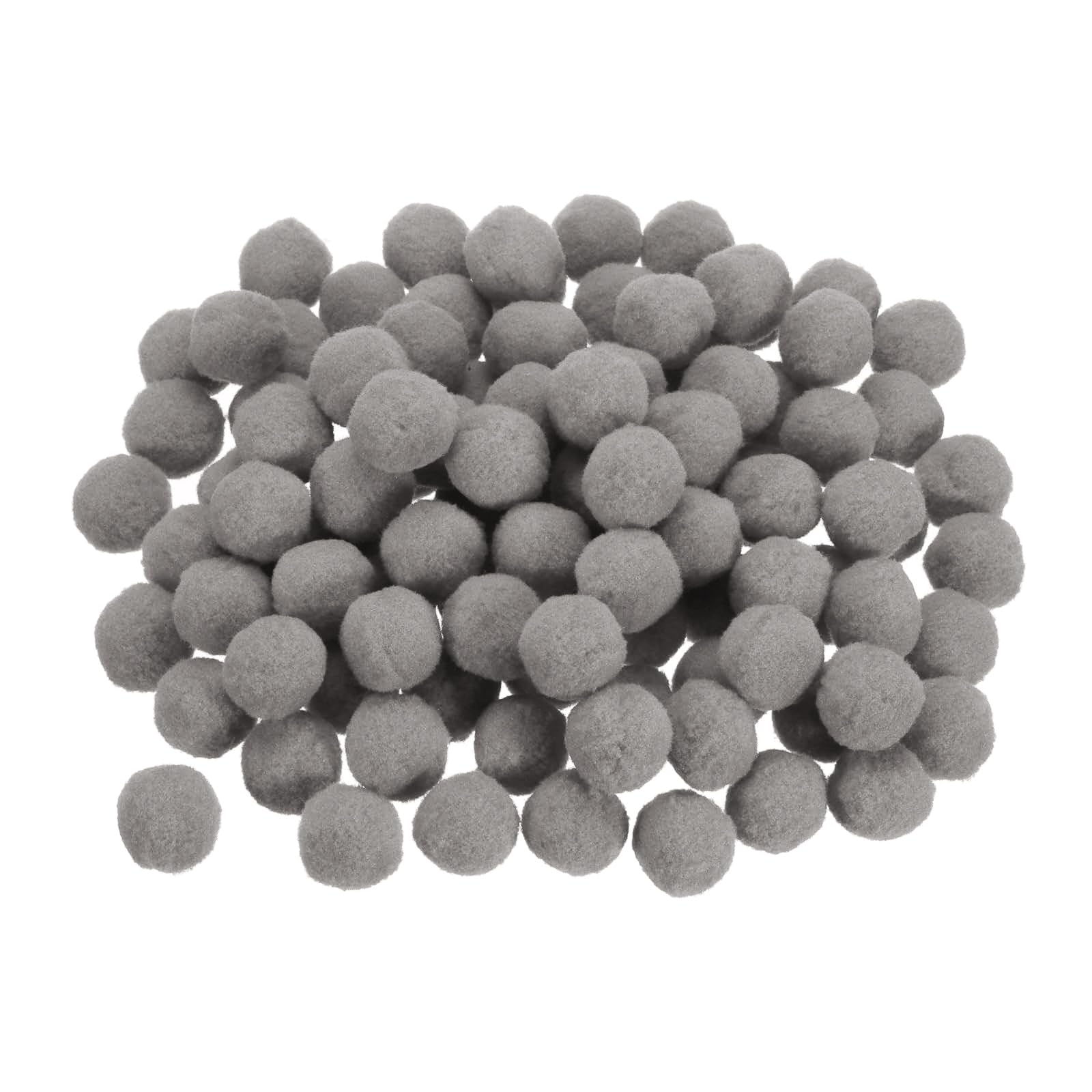 Unifizz 100Pcs Pom Felt Balls, 1cm Light Gray Fabric Pom Poms for Crafts, DIY Decor and Festive