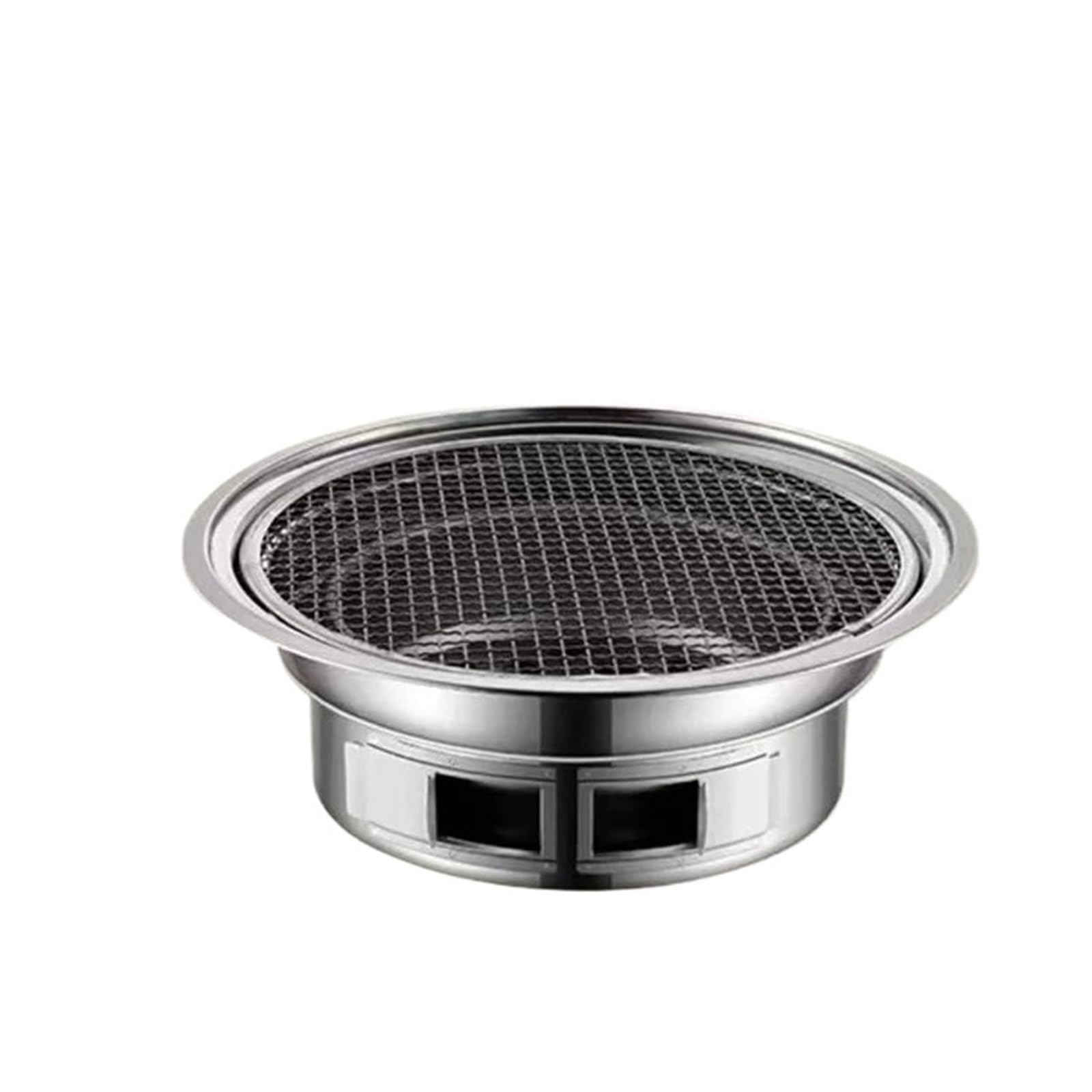 Grille de barbecue ronde en acier inoxydable pour camping et cuisine extérieure