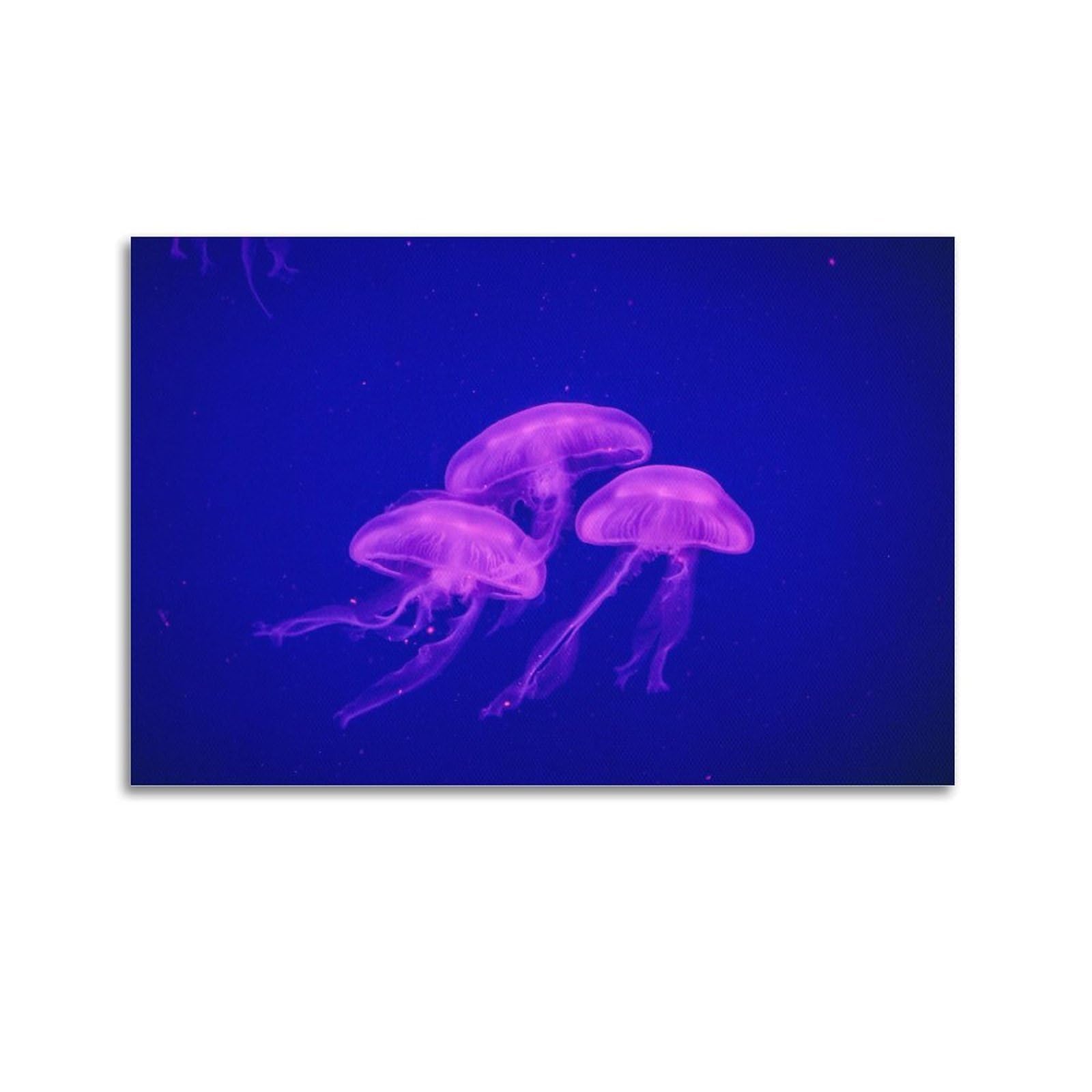 CXHJCA Sea Life Poster Lightly Fluttering Jellyfish Poster Decorative Painting Canvas Wall Posters And Art Picture Print Modern Family Bedroom Decor Posters 12x18inch(30x45cm)