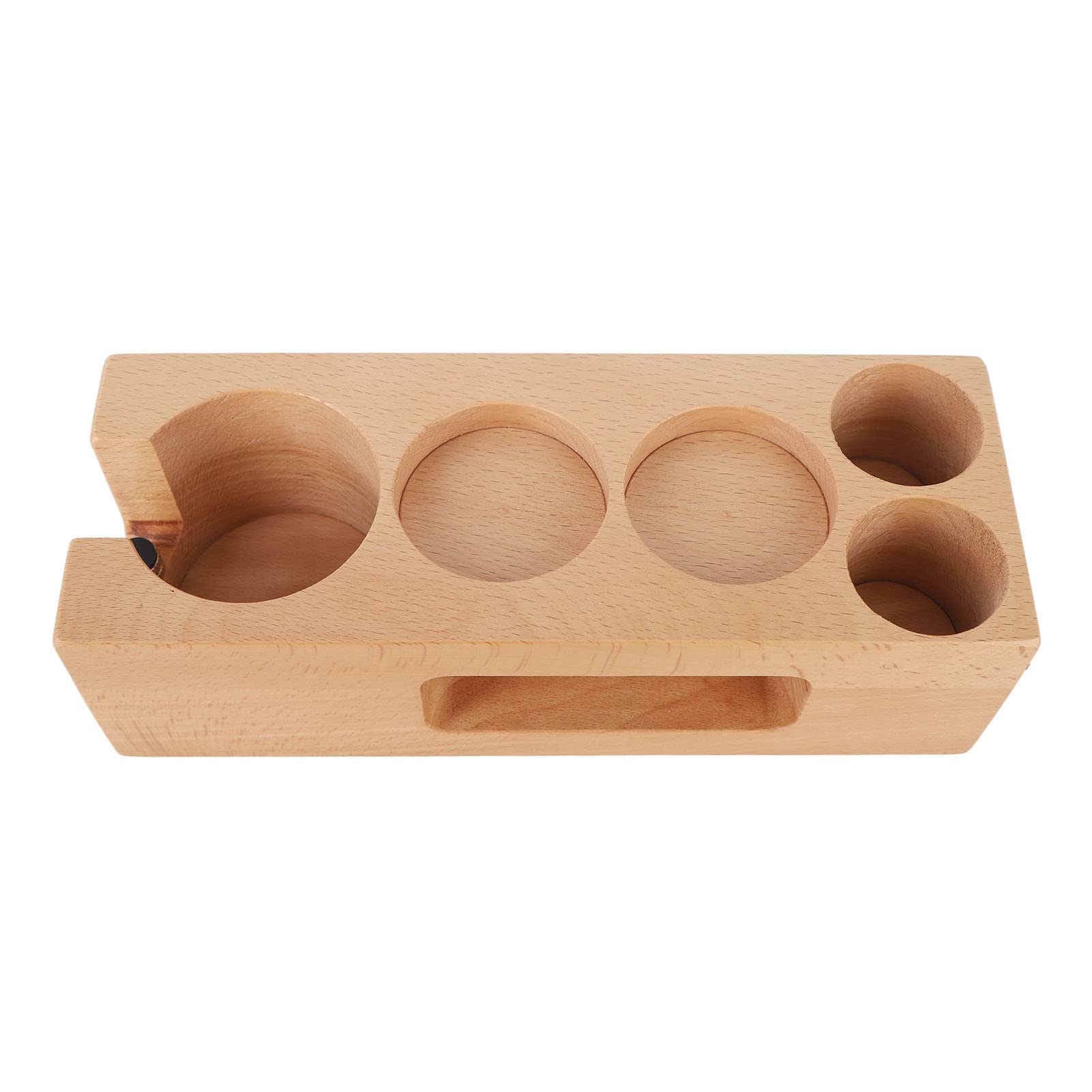 Yosoo Health Gear Soporte de Madera para Manipulación de café, Estación de Apisonamiento de café de Haya con Orificios para Múltiples Herramientas, Base Antideslizante, Acabado Liso, Soporte para
