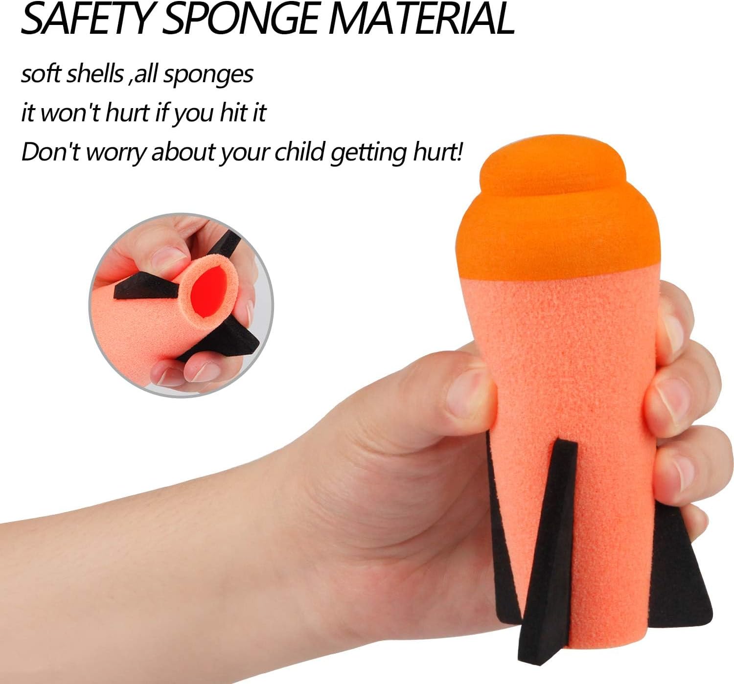 Ruibytree Mega Missile Refill for Nerf N-Strike Elite Series, 12 Packs, Compatible Darts Mega Missile Refill Bullets Foam Rockets for Nerf Party, Orange