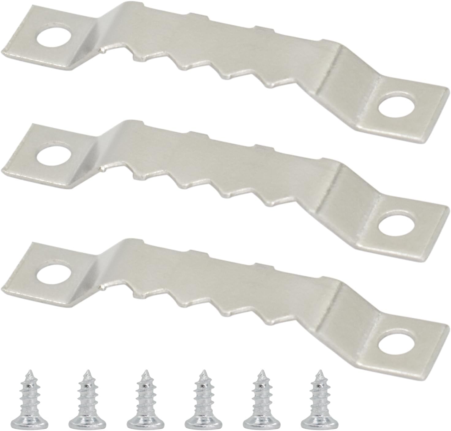 100 Pack Small Metal Sawtooth Picture Hangers with 200 Screws for Hanging Decor Wooden Photo Frames, Clock, Paintings Art Crafts Works and DIY Projects (Sliver)