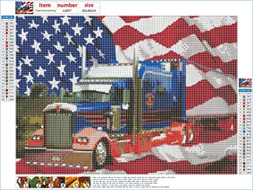 Deesayg 4826541018306 Diamond Painting Kits For Adults American Flag And Truck thumb #1