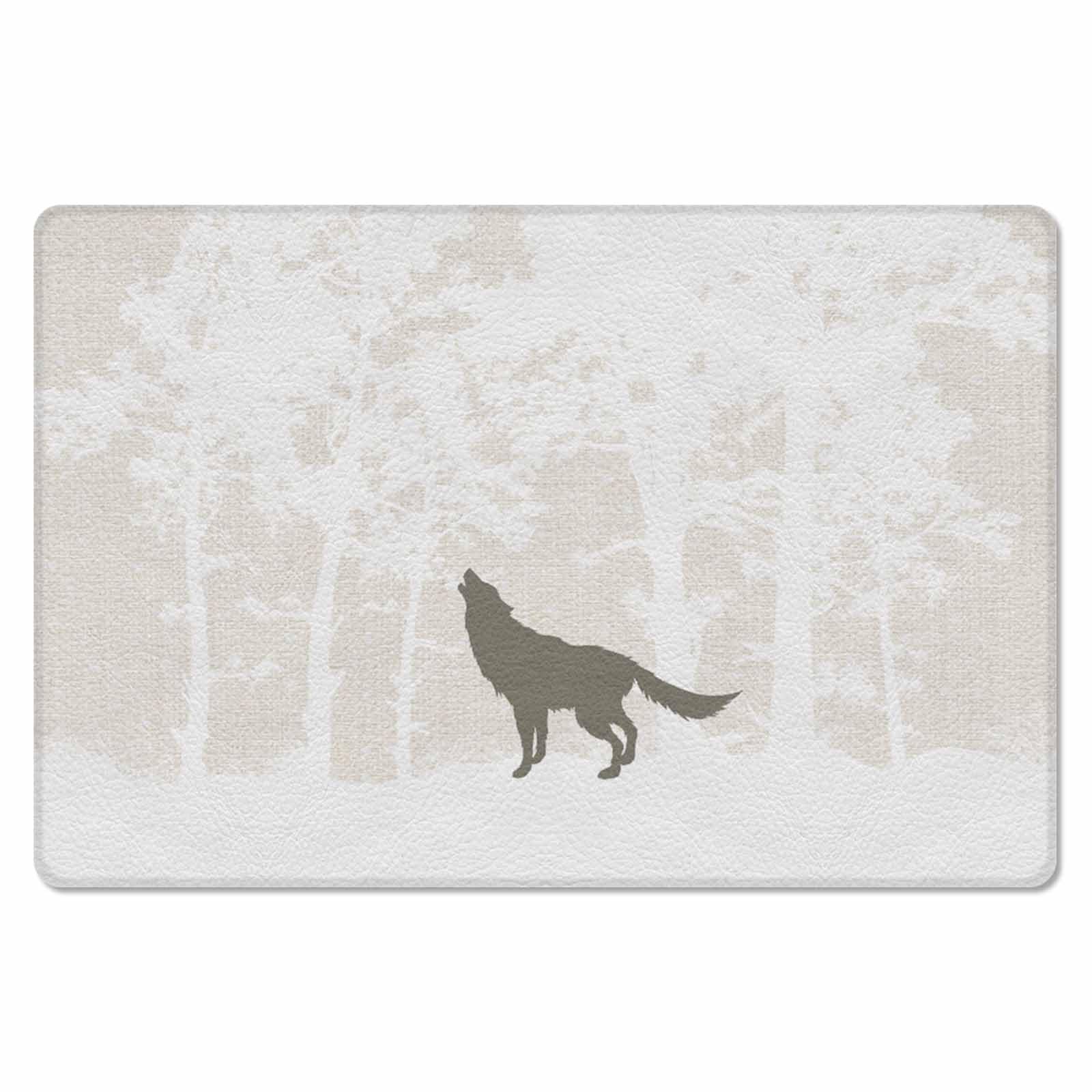 Jolunifun Forest Forest Kitchen Bath Door Mat Cushioned Runner Rug,Washable Welcome Floor Sink Antifatigue Mat,Waterproof & Non-Slip Comfort Standing Doormat,Winter Snow Wild Animal Pine Tree 18