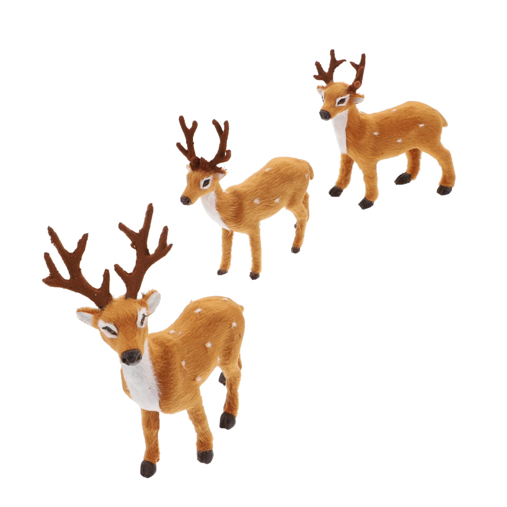 Didiseaon 9pezzi Decorazione Natalizia Renna Simulata Di Figure Di Animali Per Giardino e Interni Statuette Realistiche Per Atmosfera Festiva