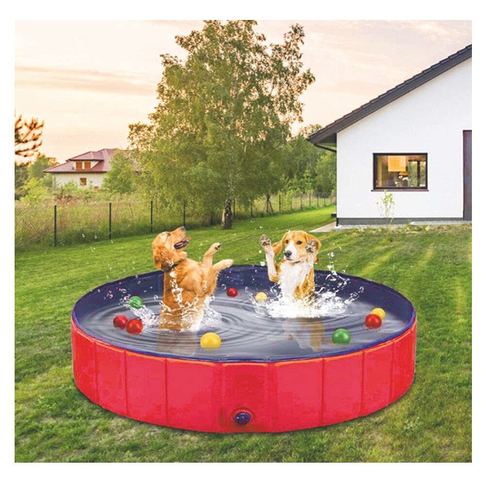 WORDERFUL Dog Pool Foldable Pet Bathtub Outdoor Cat Swimming Water Pool (L)